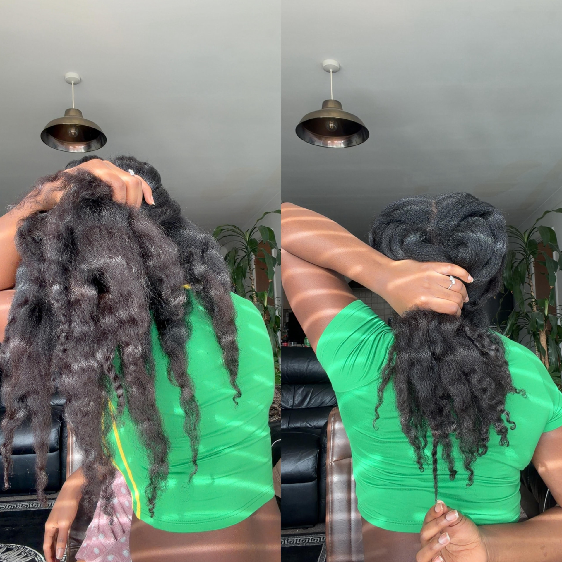Before and after showing fuller, healthier hair with ROYALAE